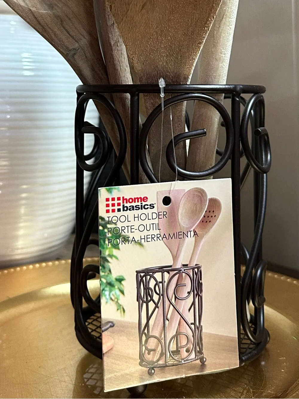 Home Basics Brown Scroll Metal Napkin & Paper Towel Set
